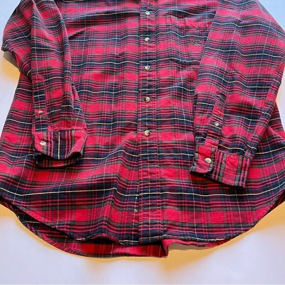 Nautica Men's Button Down Cotton Long Sleeve Shirt Red/Green/Blue Plaid Medium - Picture 6 of 10